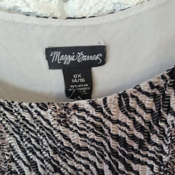 Maggie Barnes Womens Top 0X 14 16 Tank Black Tan Animal Print ANI74XE - Picture 7 of 7